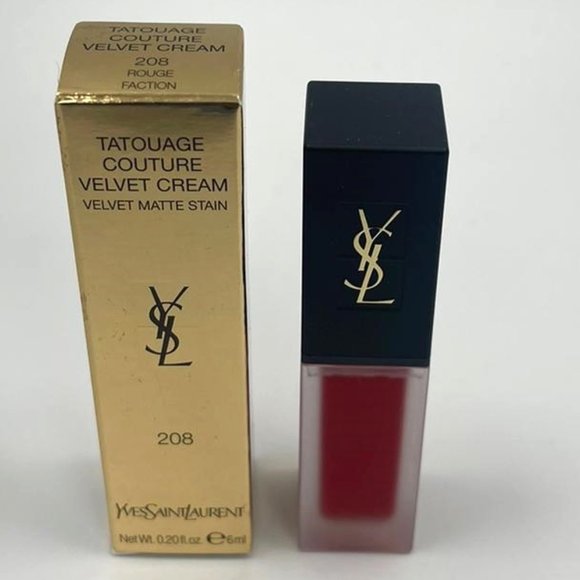 YSL Tatouage Couture Velvet Cream Liquid Lipstick 208 Rouge Faction BRAND NEW - Picture 1 of 3